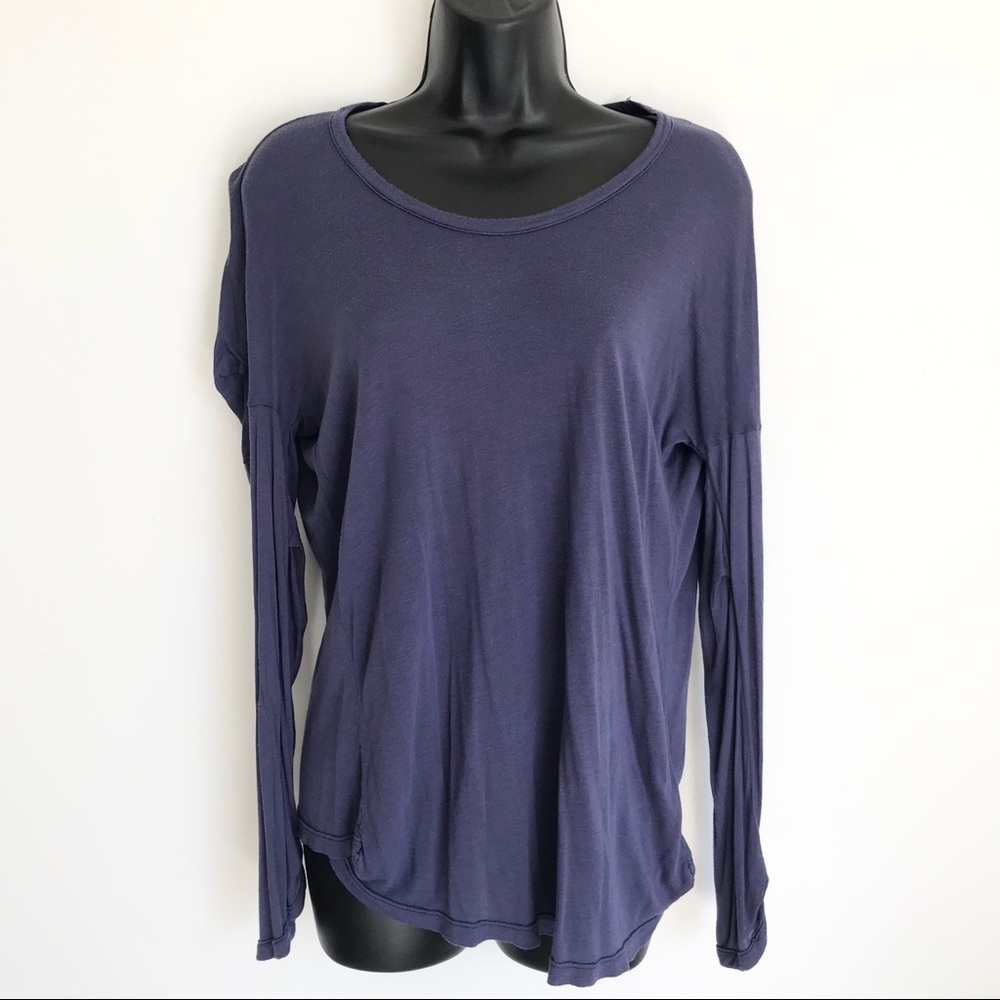 CLU Round Neck Detail Silk Sheer Top Shirt S